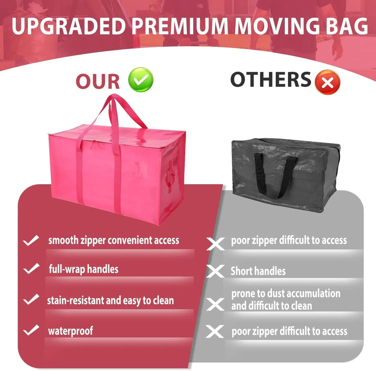 6-Pack Moving & Storage Bags – Collapsible Zippered Organizers with Handles