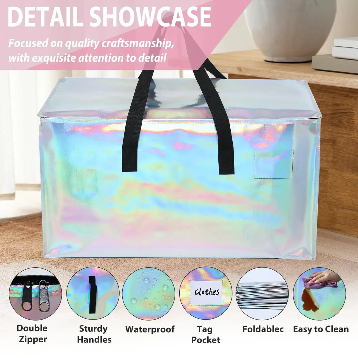 6-Pack Moving & Storage Bags – Collapsible Zippered Organizers with Handles