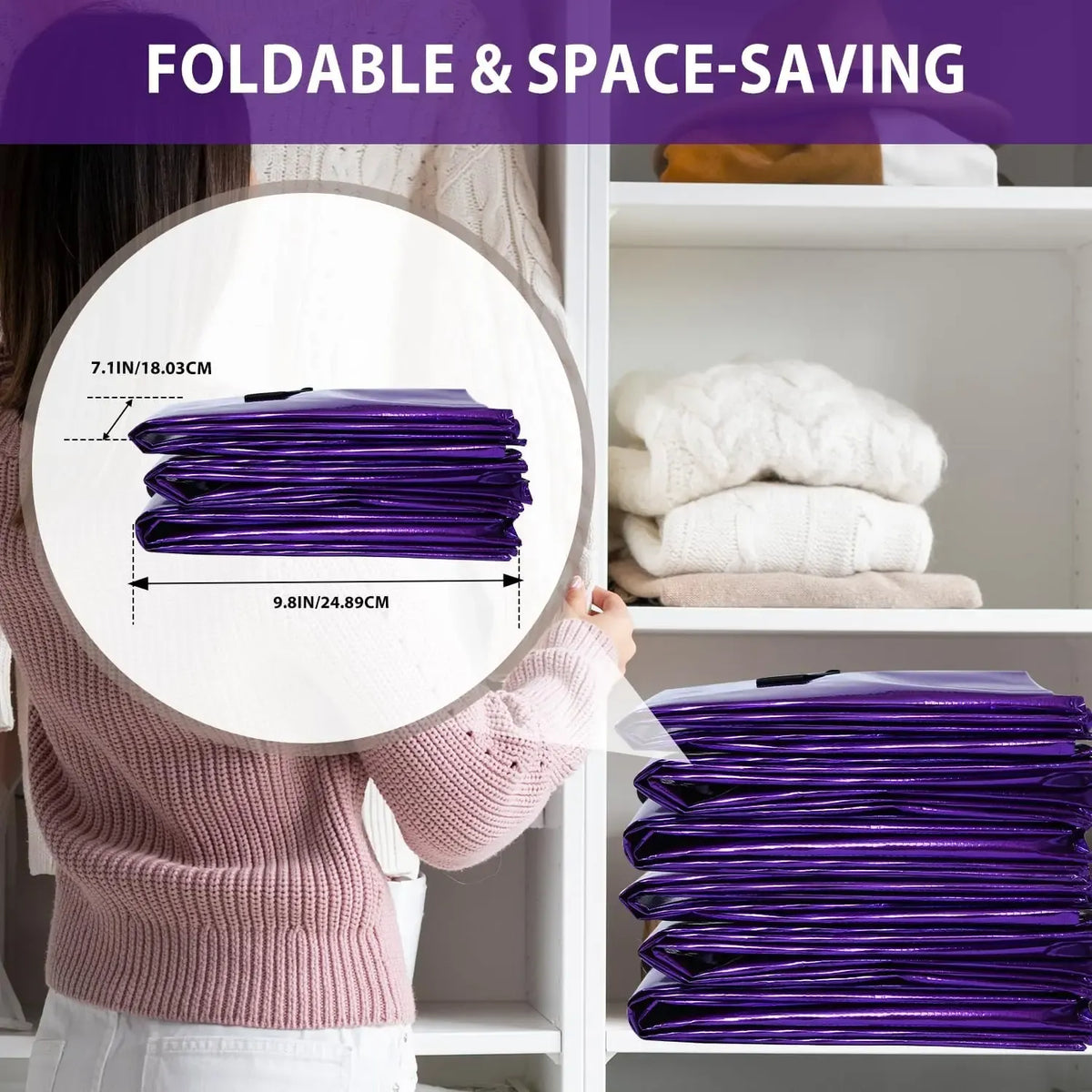 6-Pack Moving & Storage Bags – Collapsible Zippered Organizers with Handles