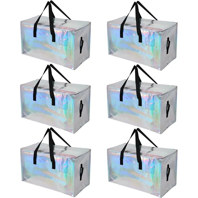 6-Pack Moving & Storage Bags – Collapsible Zippered Organizers with Handles