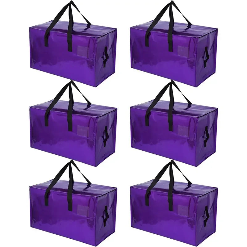 6-Pack Moving & Storage Bags – Collapsible Zippered Organizers with Handles