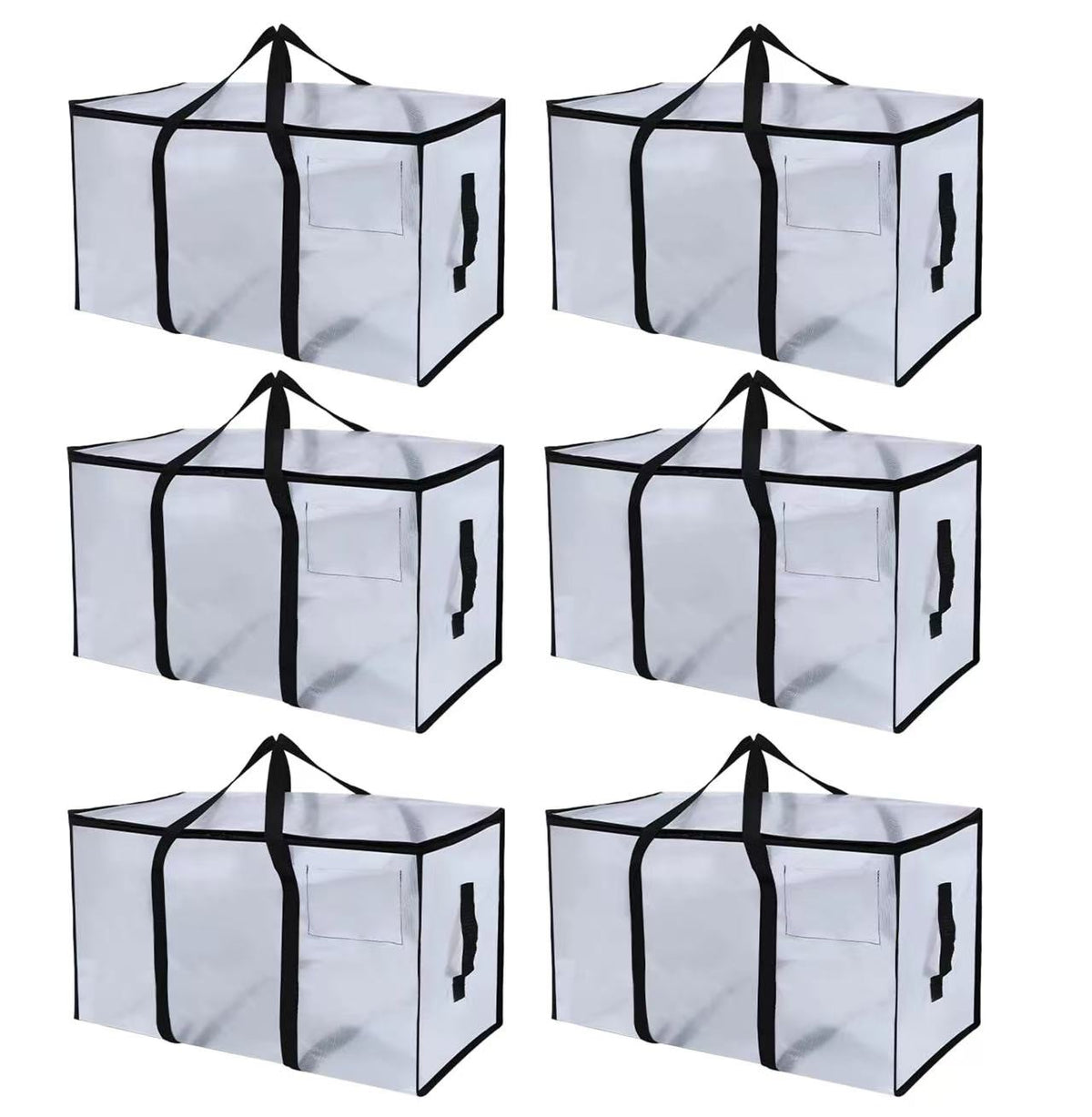6-Pack Moving & Storage Bags – Collapsible Zippered Organizers with Handles
