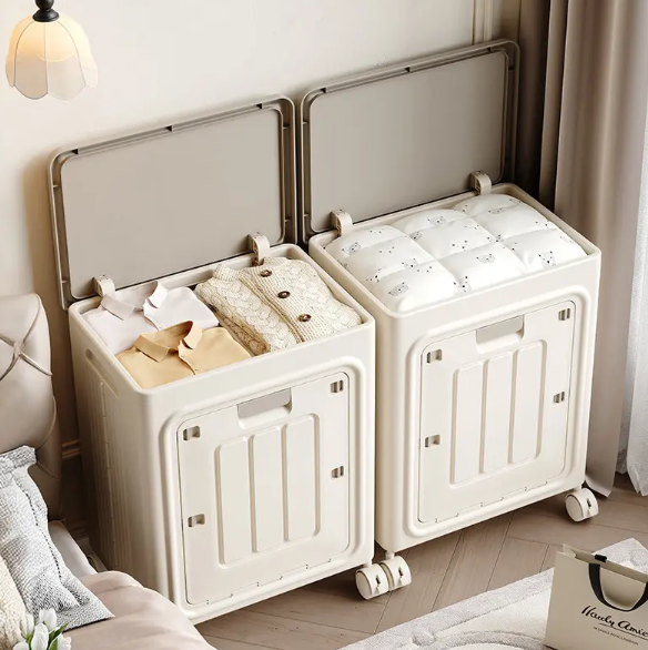 UFORU Rolling Laundry Hamper with Lid – Slim Rectangular, Ventilated & Easy-Clean Storage Basket