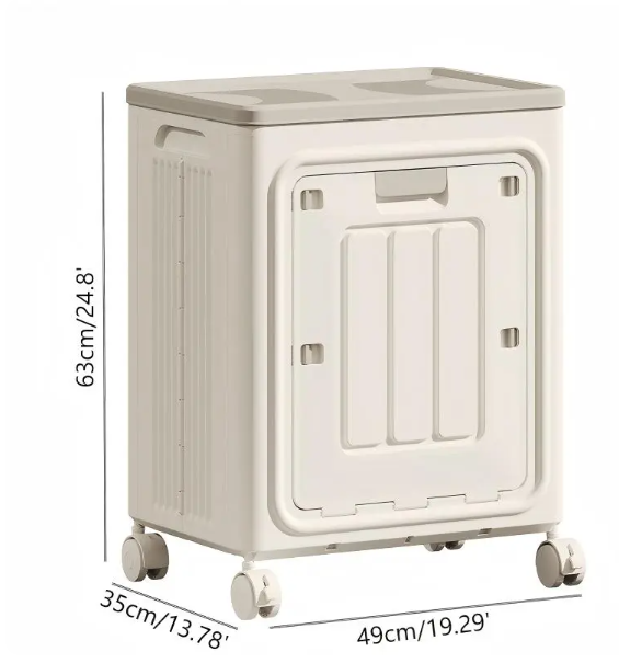 UFORU Rolling Laundry Hamper with Lid – Slim Rectangular, Ventilated & Easy-Clean Storage Basket